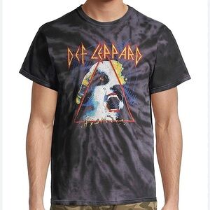 Def Leppard Casual Short Sleeve Graphic Pullover Shirt Mens Size 3XL Black